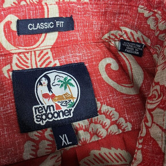 Reyn Spooner Kloth Mens Size XL Red Floral Button Front Shirt Aloha Hawaiian - Picture 5 of 9